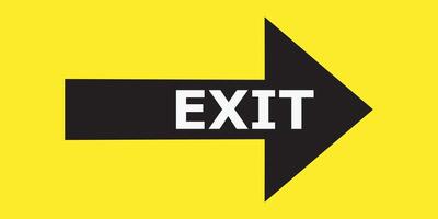 Emergency exit sign isolated on yellow background. vector