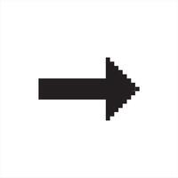 black pixel style arrow sign or button isolated on white for web design vector