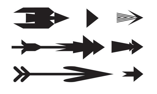 Arrows icon drawing element. Arrows set. Arrow icon. Arrow black colored.
