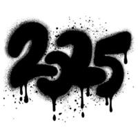 2025 new year graffiti in spray paint style. vector