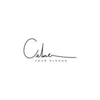 Celine name signature logo design vector