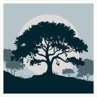 forest tree illustration art style vector