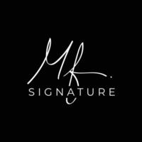 letter M F logo design handwriting signature template mark vector