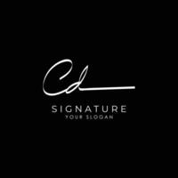 CD Initial Signature Logo. Elegant and Minimalist Monogram Design Featuring Hand-Drawn, Stylish Initials for Personalized Branding and Modern, Professional Visual Identity vector