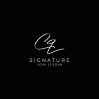 CQ initial letter handwriting and signature logo, c q elegant Symbol design template vector