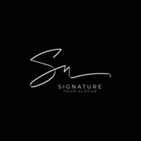 s n initial signature monogram logo design template vector