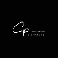 CP Signature Initial Logo. Elegant and Minimalist Lettering Design for Personal Branding vector