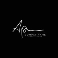 letter ap logo design handwriting signature template mark vector