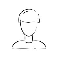 avatar icon silhouette of a man editable on a white background. vector