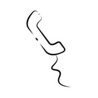 handset icon editable on a white background. vector