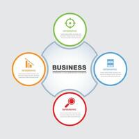 Business 4 Step Infographic Element design templete can be used for workflow layout, annual report. vector