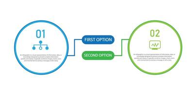 Business 2 Step Infographic Element design templete can be used for workflow layout, annual report. vector