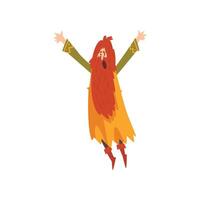 Male Sorcerer, Redhead Bearded Wizard Character Practicing Wizardry Illustration vector