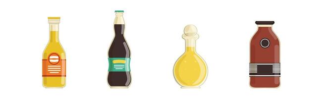 Different Liquid in Bottle as Market Product Set vector