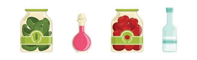 Different Market Product Object in Closed Container Set vector