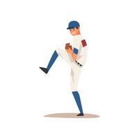 Smiling Baseball Player, Softball Athlete Character in Uniform Illustration vector