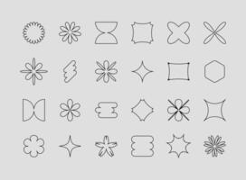 Minimalist collection of different elements, brutal abstract shapes, futuristic geometric figures vector