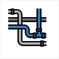 A pipe and a valve icon on a white background vector