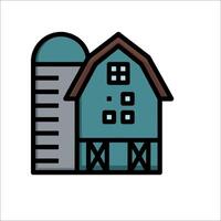 A blue house with a silo on top vector