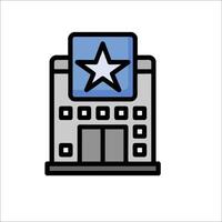 A building with a star on top and a star on the front vector