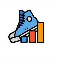 A shoe with a bar chart on it vector