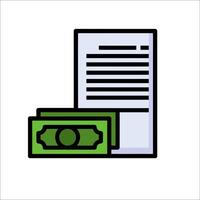 A document and money icon vector