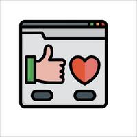 A hand giving a thumbs up to a heart icon vector