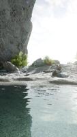 panoramic view of nice colorful huge cliff and sea video