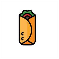 A taco wrapped in a paper bag icon vector