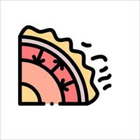 A slice of pizza icon with a slice of pizza vector