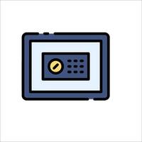 A flat icon of a safe box vector