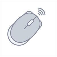 A mouse with a wireless signal icon vector