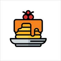 Pancakes icon with cherry on top vector