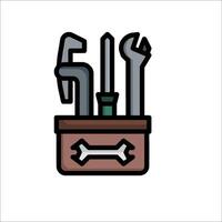 A toolbox with wrenches and a bone in it vector