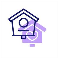 A birdhouse with a heart on it vector