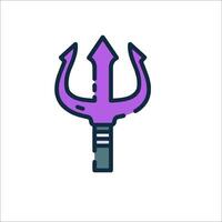 A purple trident with a black handle vector