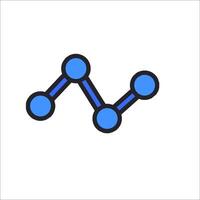 A graph with three dots on it vector