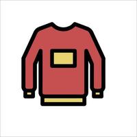 A red sweatshirt with a yellow patch on the front vector