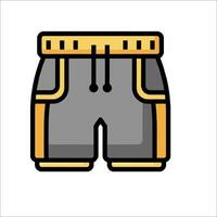 A pair of shorts with a yellow stripe vector