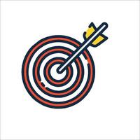 A dart in the center of a target icon vector