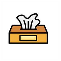 A box with a tissue in it on a white background vector