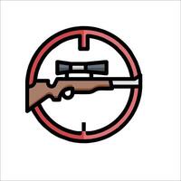 A rifle and scope icon on a white background vector