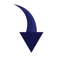 Curved Down Icon Design vector
