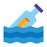 Message In Bottle Icon Design vector