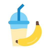 Banana Shake Icon Design vector
