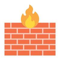 Firewall Icon Design vector