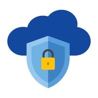 Cloud Security Icon Design vector