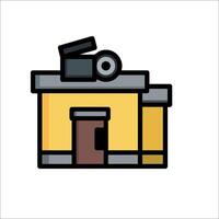 A building with a camera on top of it vector
