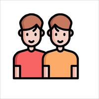 Two men in a line icon on a white background vector