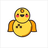 A yellow bird with a smiley face vector
